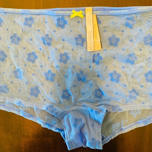 NWT Victoria’s Secret Boy Short/Shorty Panties in Mesh Daisy - Picture 5 of 13